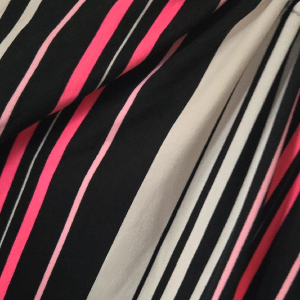 Caren Sport Black and Pink Striped Halter Top - Picture 3 of 4